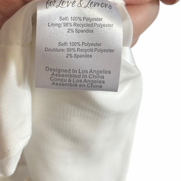 For Love and Lemons Trisha Balloon Sleeve Sheer Chiffon Corset Crop Top - Picture 6 of 7